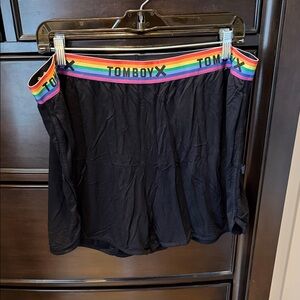 TomboyX Black Shorts with Rainbow Waistband